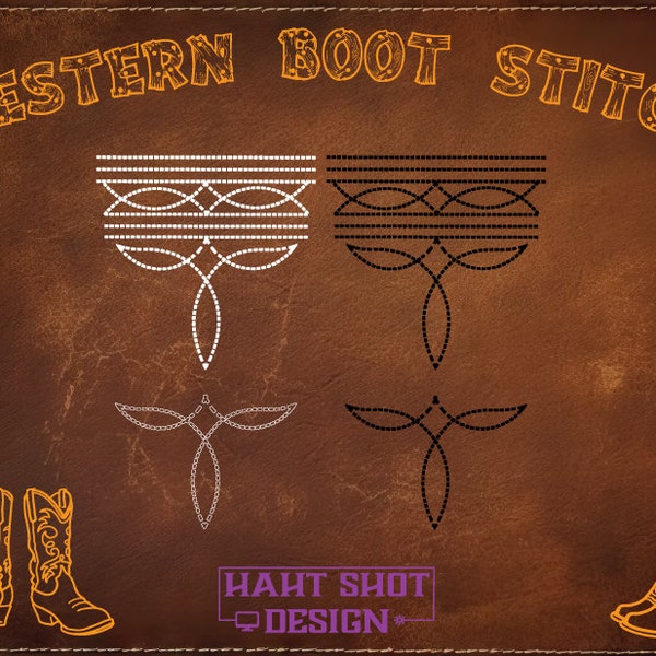 Western Cowboy Boot Toe Stitch Graphic SVG