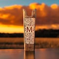 Custom Engraved Wooden Boot Jack with Leather