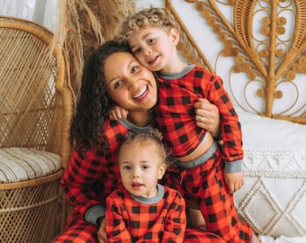 ON SALE NOW Matching Family Pajama Sets Christmas Pajamas Holiday Pajamas  Family Pjs Red & Black Buffalo 