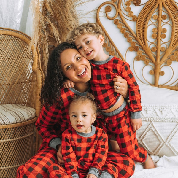 ON SALE NOW!! Matching Family Pajama Sets | Christmas Pajamas | Holiday Pajamas | Family PJs | Red & Black Buffalo