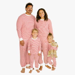 Matching Family Cotton Pajamas: Cozy Red Stripe Jammies