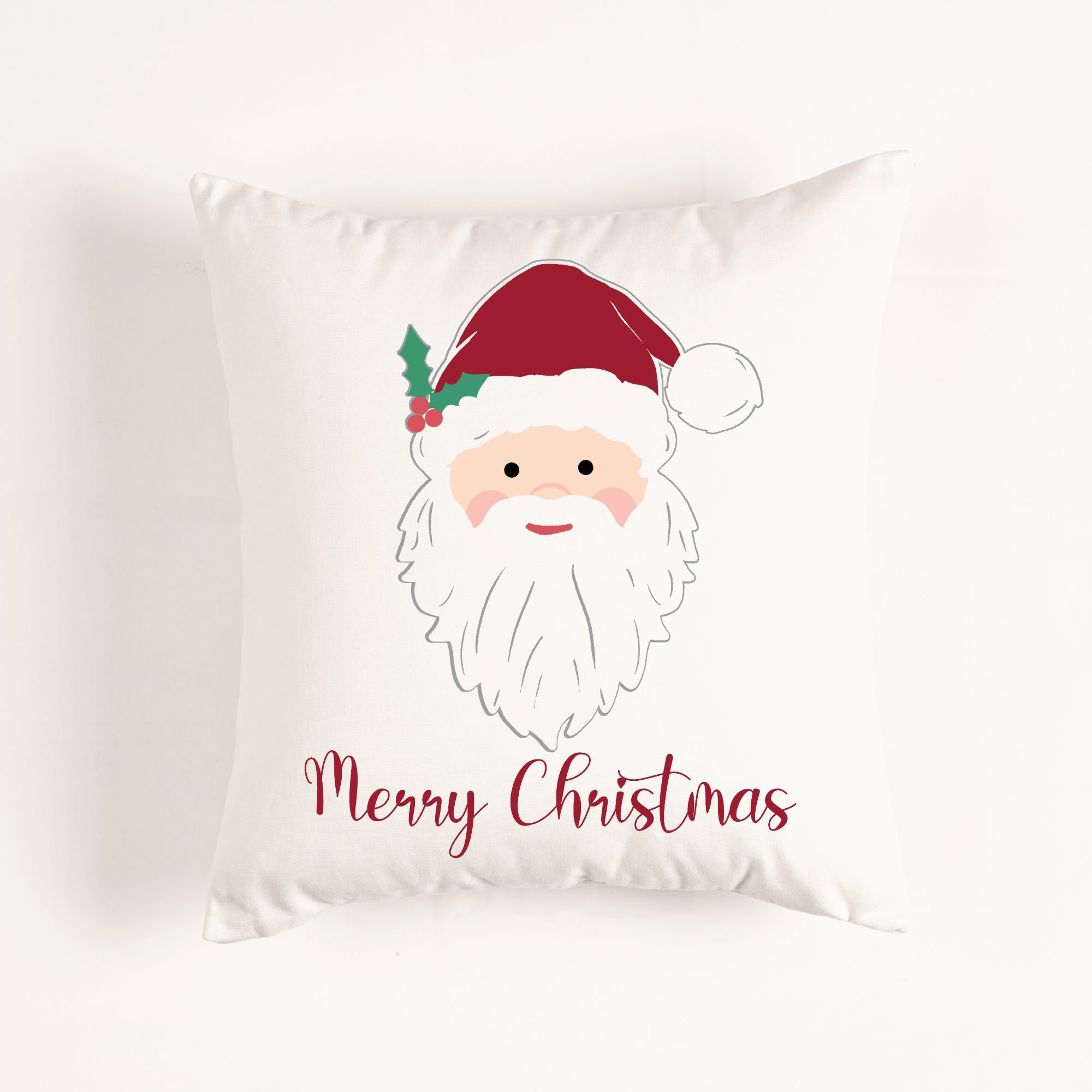 Pink Christmas Pillow Cover 12x20 - Santa Claus Polka Dot Holiday Decor