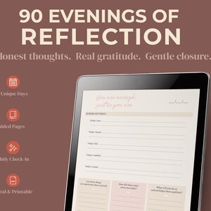Evening Reflection Journal for Overthinkers – A Guided Nightly Reset for Anxiety & Clarity (Digital PDF)