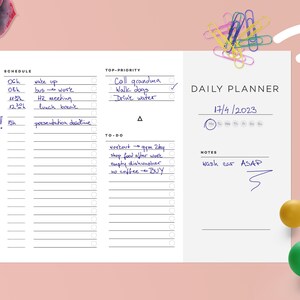Minimal Daily Planner Printable: Undated Productivity Template ...
