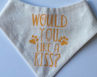 Dog bandana | would you like a kiss bandana | pet accessories | dog | cat | bandana