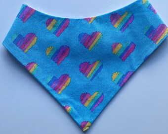 Rainbow heart bandana | dog bandana | pet accessories | Valentine’s Day | dog
