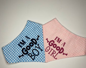 Pet bandana | good dog | pet accessories | checkered bandana | pet bandana | pet neckwear