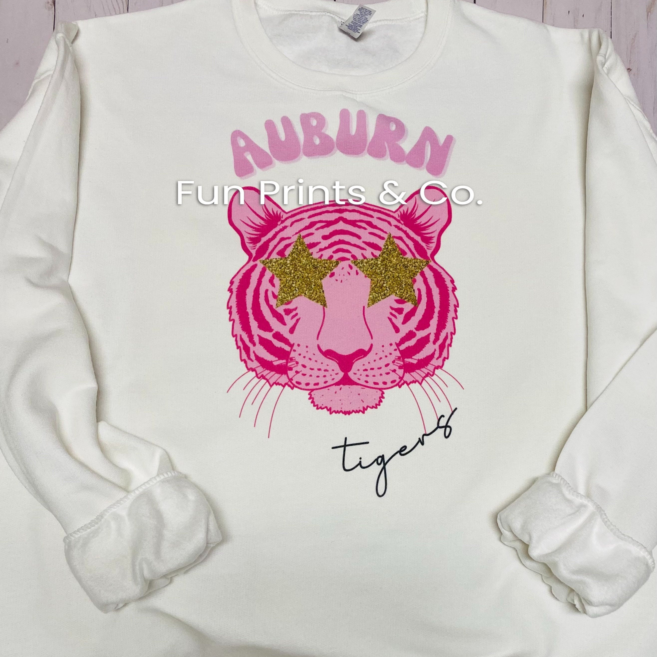 Pink Print Auburn Tiger Sweatshirt - Etsy