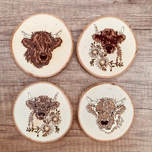 Highland cow coasters