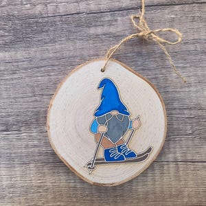 Gnome wooden ornament