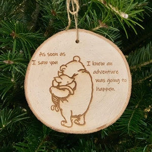 Pooh quote wooden ornament