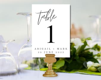 Numéros de table de mariage personnalisés - Supports en or