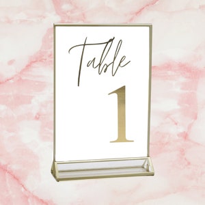 Custom Wedding Table Numbers - Gold Frames