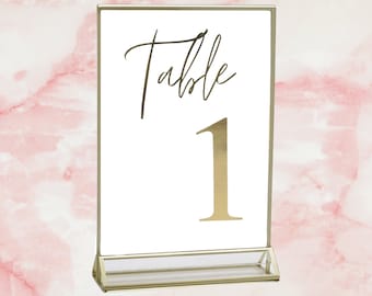 Custom Wedding Table Numbers - Gold Frames