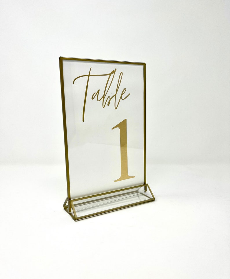 Custom Wedding Table Numbers Gold Frames Etsy