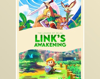 PÓSTER DE LINK'S AWAKENING - Impresión digital (The Legend of Zelda)