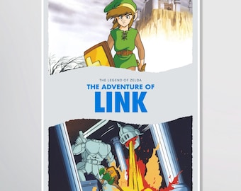 Póster de La Aventura de Link - Impresión digital (La Leyenda de Zelda)