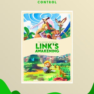 LINK&#39;S AWAKENING POSTER - Digital Print (The Legend of Zelda)