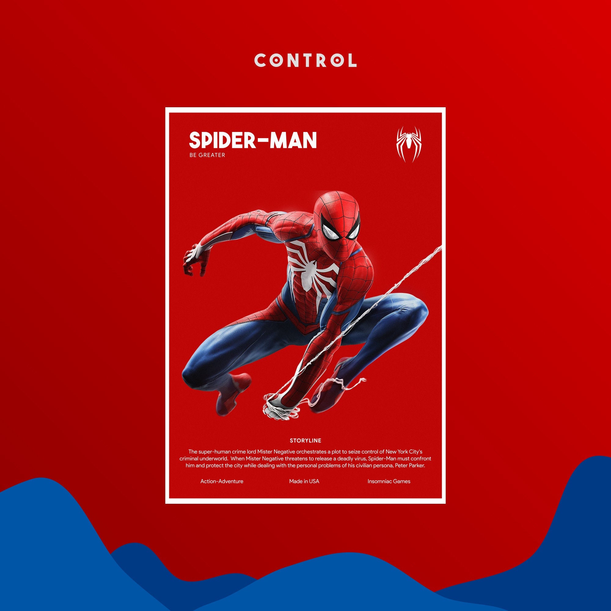 Poster A4 Quadro Moldura Spider Man Ps4 Aranha 32x23cm #11