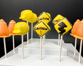 Construction Cake Pops, Construction Birthday Themed, Construction worker party