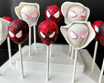 Spider man Inspired cake pops, spider man birthday , Spiderman cookies, Spiderman party, Spiderman treats, superhero