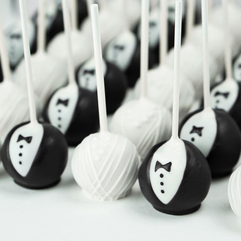 Wedding Favors Bride & Groom Cake Pop Treats 1 dozen image 1