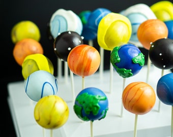 Planet Solar System Cake Pops Galaxy Birthday Party Treats Favors (12)