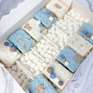 Baby shower boy Rice Krispies