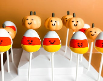 Pumpkin Fall Candy Corn Cake Pops