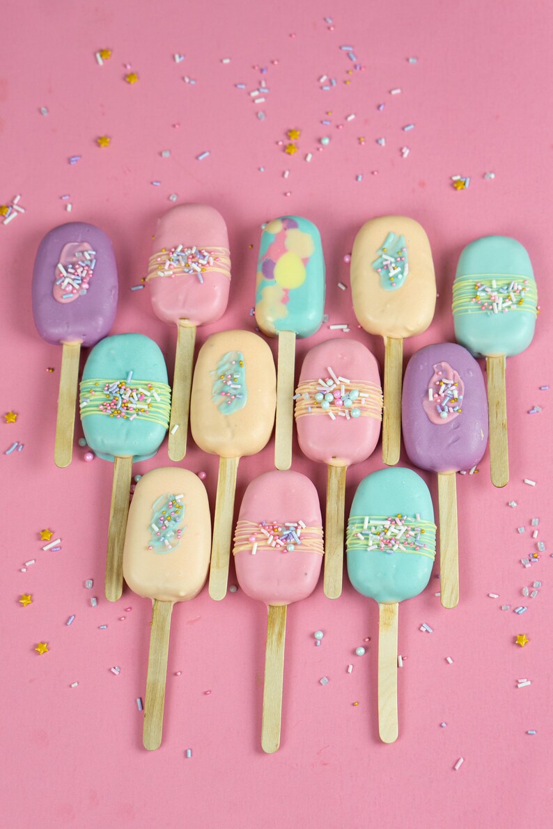 Pastel Color Rainbow Cakesicles Treats Etsy