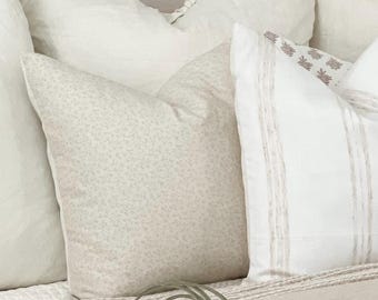 Floral Beige Pillow Cover