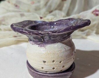 Handmade Ceramic Tea Infuser strainer brewer with Bowl: