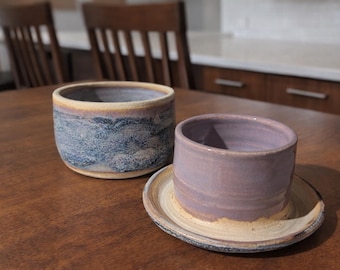 Handmade Stoneware Butter Keeper, French butter belle