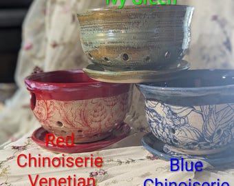 Handmade Ceramic Berry Bowl Colander– Rustic Pottery Fruit Washer – Wheel Thrown Stoneware Kitchen Bowl – Cottagecore Farmhouse Decor