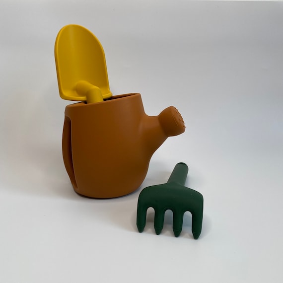 Toddler Garden Toy Set – Soft Silicone Watering Can, Spade & Rake