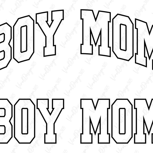 Boy Mom Svg, Digital Download, Arc Boy Mom Svg, Varsity Font Svg, Mom Life Svg, Mama Svg, Silhouette, College Font Svg, Svg Files for Cricut