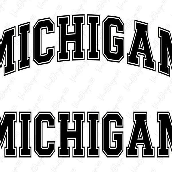 Michigan Svg, Digital Downloads, USA State Svg, College Font Svg, Michigan Shirt Svg, Varsity Font Svg, State Svg, Svg Files for Cricut