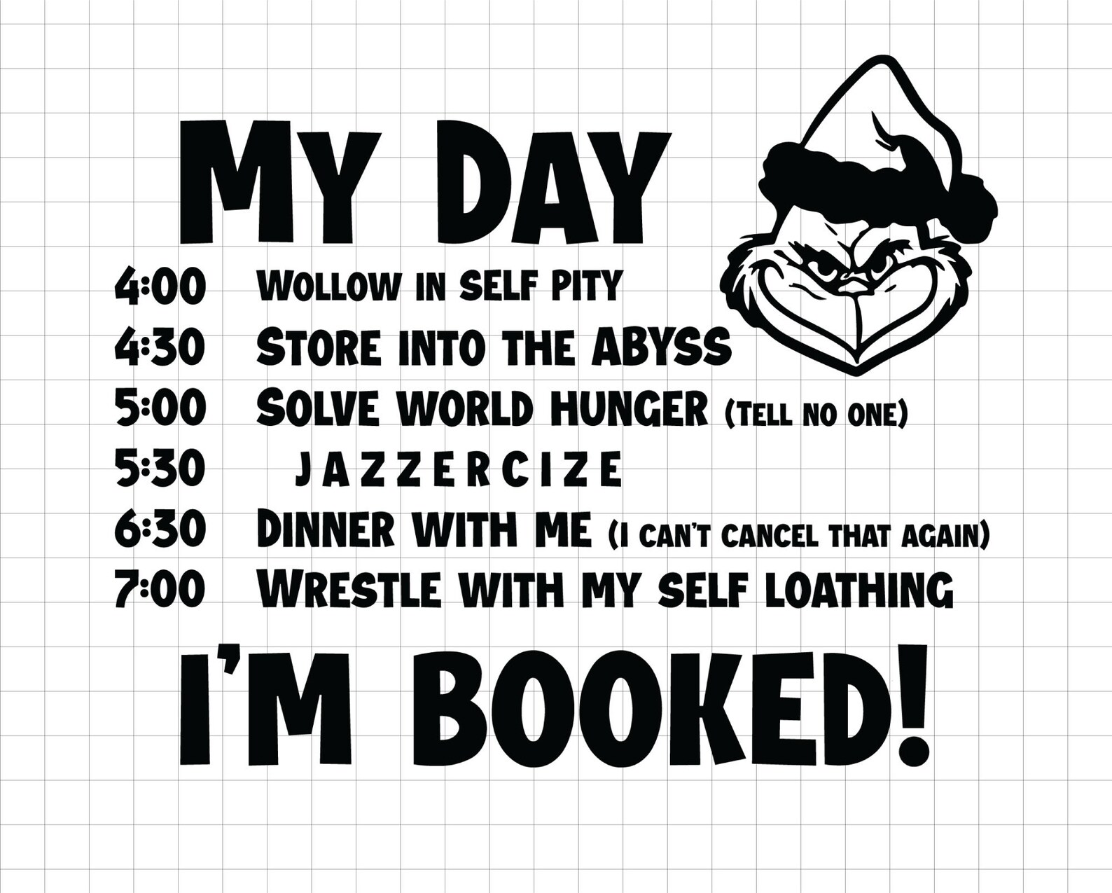 Grinch Svg Grinch List to Do Svg My Day Grinch Svg My Day | Etsy - Grinch List Of Things To Do Shirt