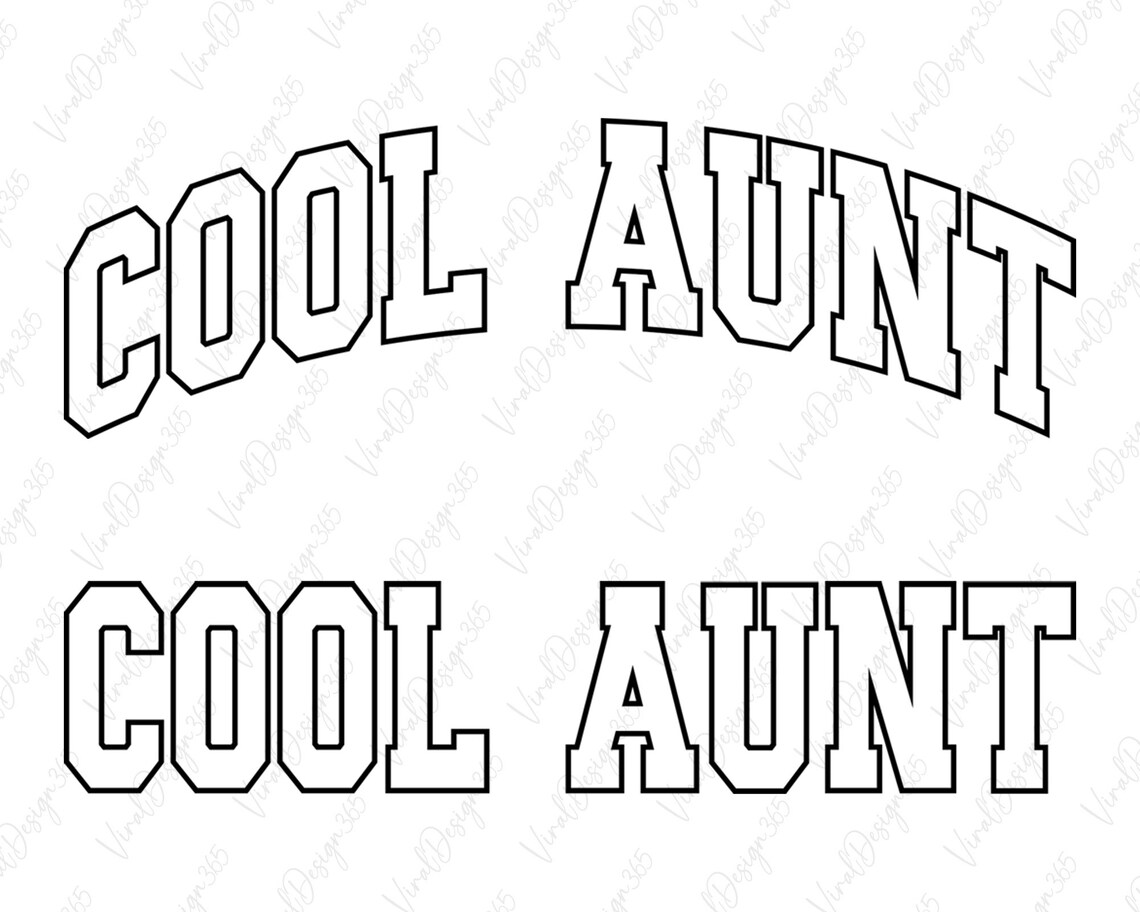 Cool Aunt Svg Digital Download Arc Cool Aunt Svg Varsity Etsy