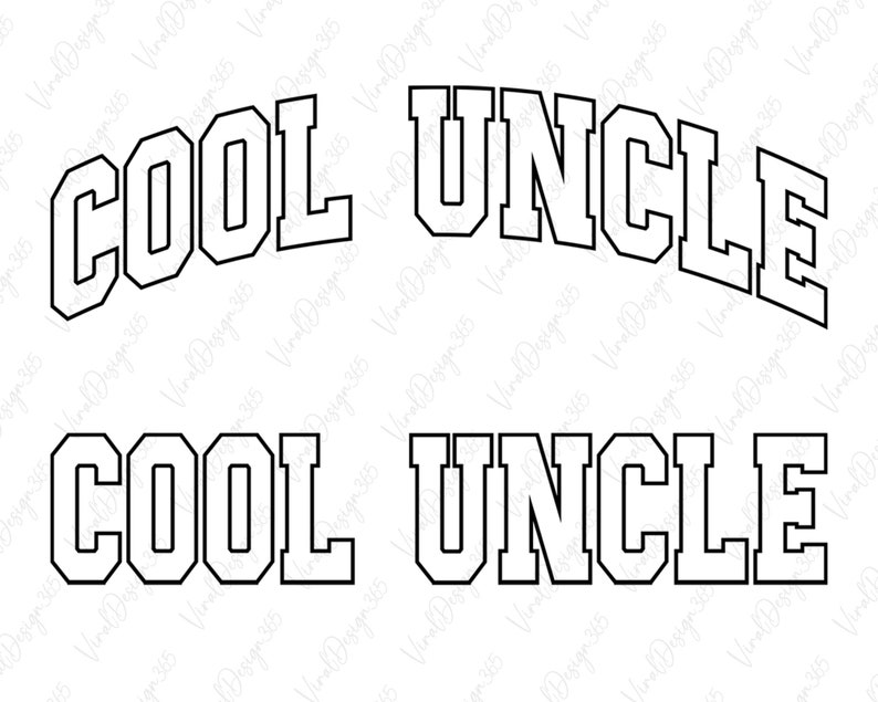 Cool Uncle Svg Digital Download Arc Cool Uncle Svg Varsity Etsy