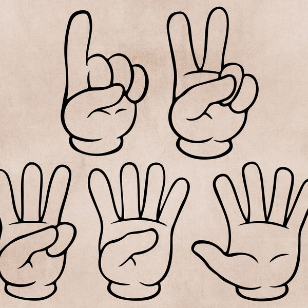 Finger Count Svg, Hand Gesture Svg, Cricut, Hand Peace Sign, Hand Symbol Svg, Peace Svg, Digital Download, Peace Hand Png, Silhouet