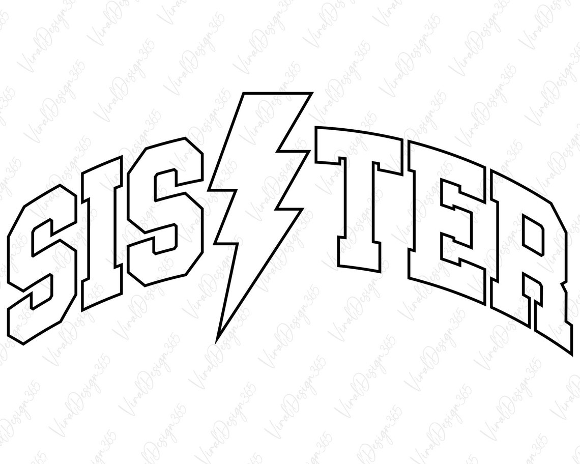 Sister Svg Sibling Svg Family Svg Lightning Bolt Svg - Etsy