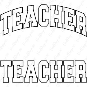 Docent Svg, Digitale Download, Arc Teacher Svg, Varsity Font Svg, Teacherlife Svg, Teaching Svg, College Font Svg, Silhouette,Svg voor Cricut