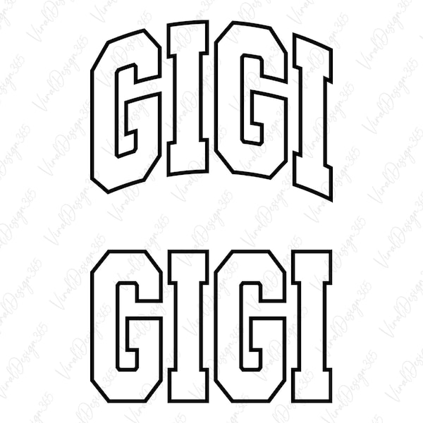 Gigi Svg, Digital Download, Arc Gigi Svg, Varsity Font Svg, Grandma Svg, New Mom Svg, College Font Svg, Silhouette, Svg Files for Cricut