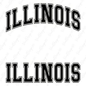 Illinois Svg, Digitale Download, USA Svg, College Font Svg, Illinois Shirt Svg, Silhouette, Varsity Font Svg, State Svg, Svg File voor Cricut