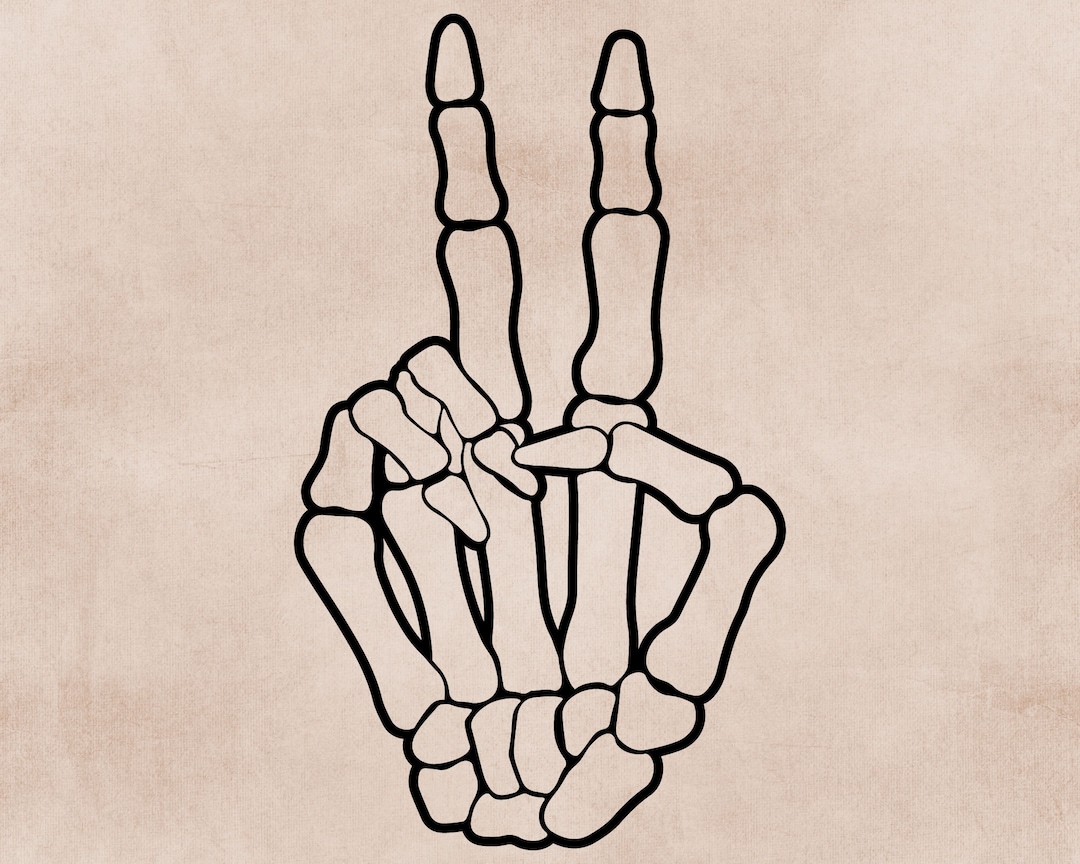 Skeleton Peace Sign Svg, Peace Hand Svg, Skeleton Hand Svg, Peace Sign