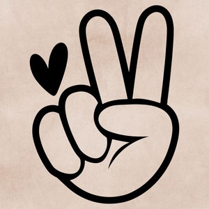 Main de paix svg, Signe de paix svg, Cricut, Doigt de paix svg, Symbole de main svg, Paix svg, Téléchargement numérique, Main de paix png, Silhouette, Fichier coupé