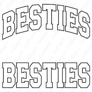 Besties Svg, Digitale Download, Arc Besties Svg, Varsity Font Svg, Beste Vrienden Svg, Silhouet, College Font Svg, Svg Cricut Files