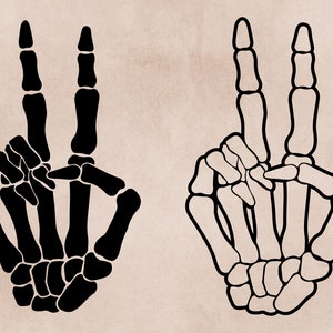 Skeleton Peace Sign svg, Peace Hand Svg, Cricut, Peace Sign Svg, Skeleton Hand Svg, Skeleton Peace Hand Png, Silhouette, Téléchargement numérique