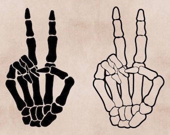Skeleton Peace Sign Svg, Peace Hand Svg, Cricut, Peace Sign Svg, Skeleton Hand Svg, Skeleton Peace Hand Png, Silhouette, Digital Download
